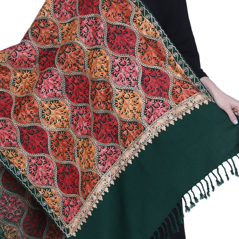 Women's Aari Embroidered Wool Stole